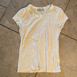 Cream Banana Republic T-Shirt with Silk Collar XS